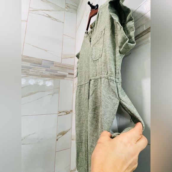 Time and Tru Gray Linen Button-Front Dress | Women’s Medium - Picture 9 of 13